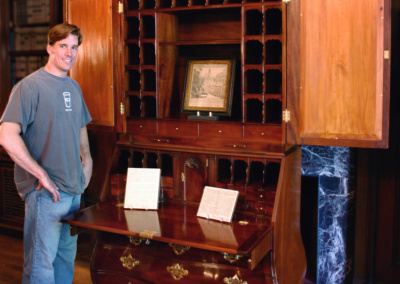 One display at the Massachusetts Historical Society with creator Thomas J. MacDonald