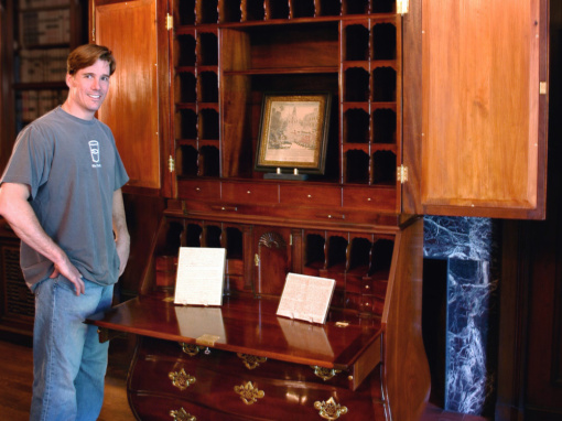 One display at the Massachusetts Historical Society with creator Thomas J. MacDonald