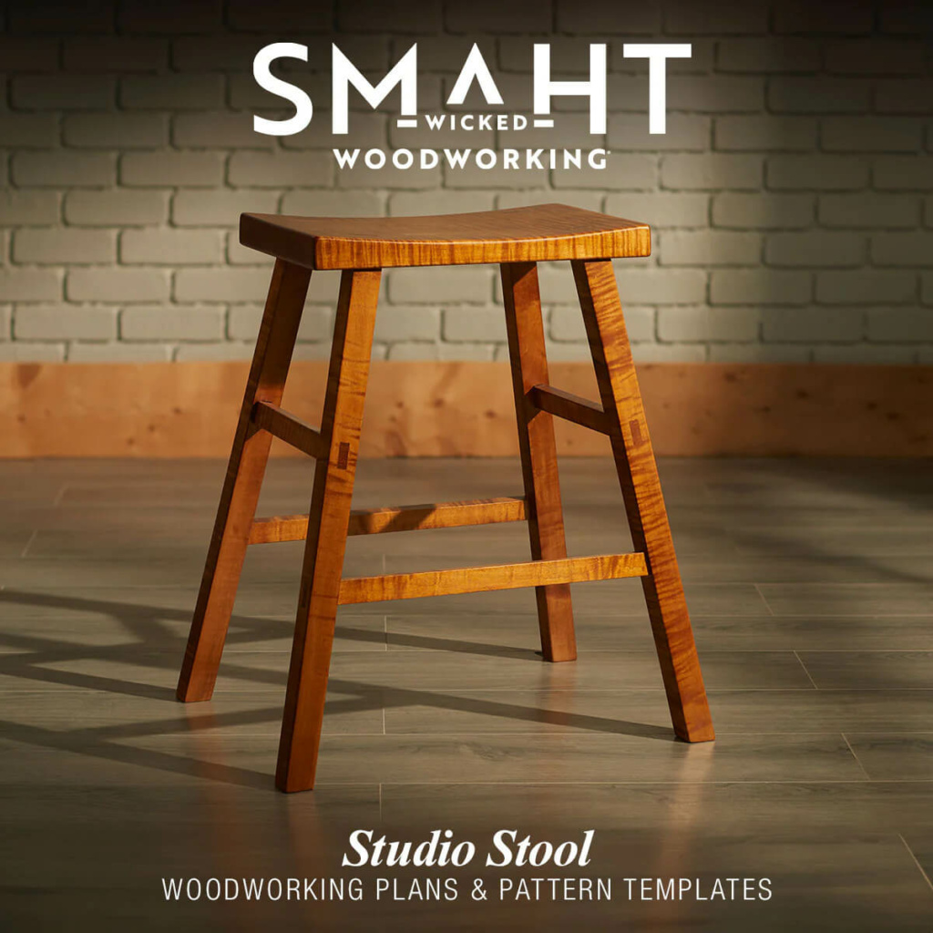 Wicked Smaht Woodworking: Studio Stool – Plans & Pattern Templates