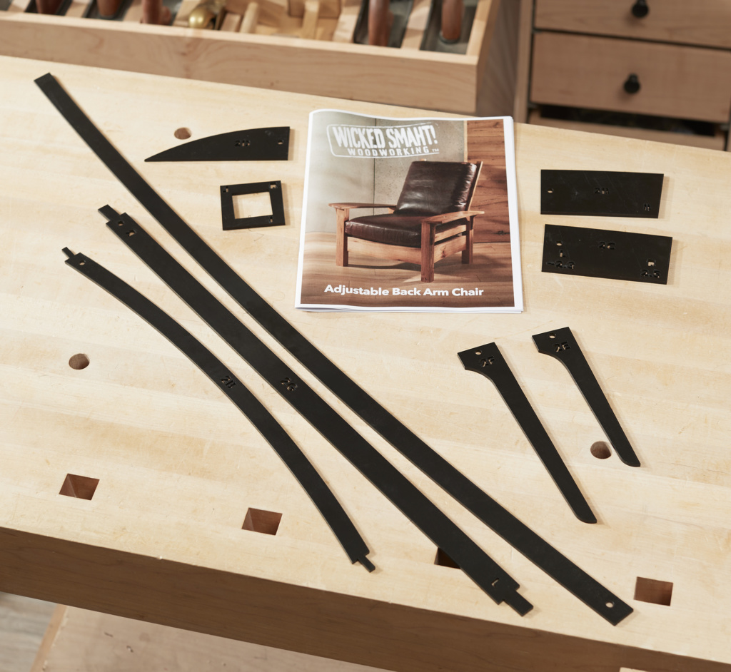 Wicked Smaht Woodworking: Adjustable Back Arm Chair – Complete Project Package