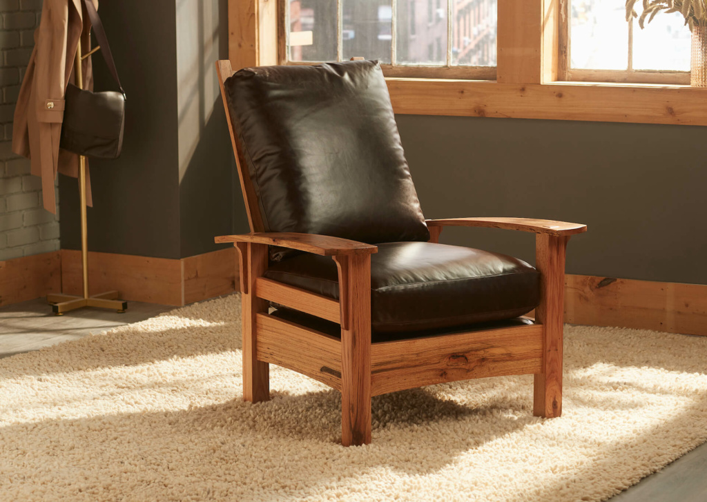 Adjustable Arm Chair in RARE Exotic Swamp Oak