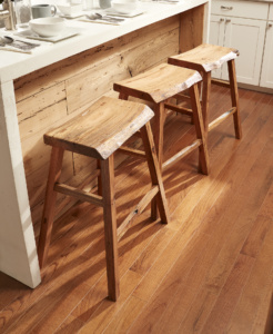 Single Live edge Swamp Oak kitchen bar stools