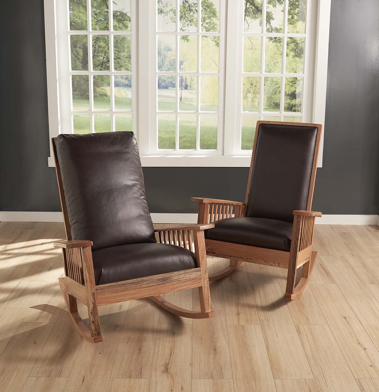 Custom Leather cushions, boxed cushion, Morris Chair cushions