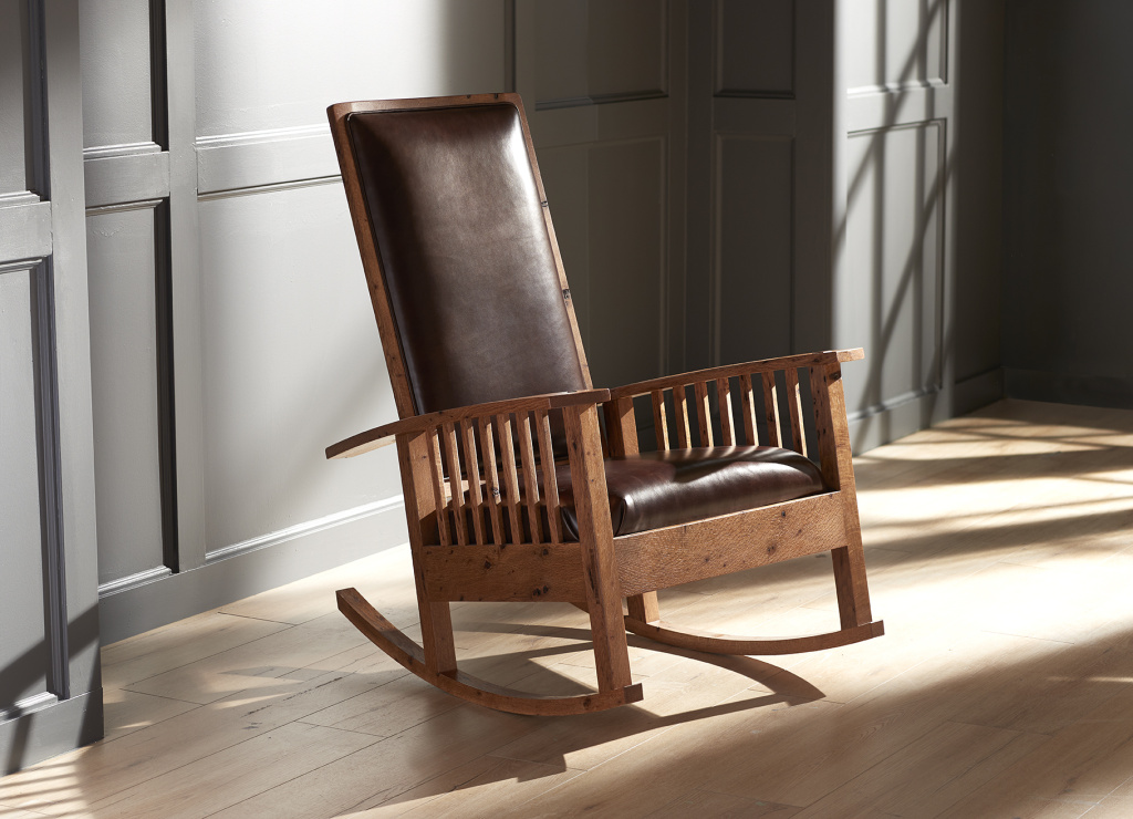 Bark Included Oak Rocking Chair