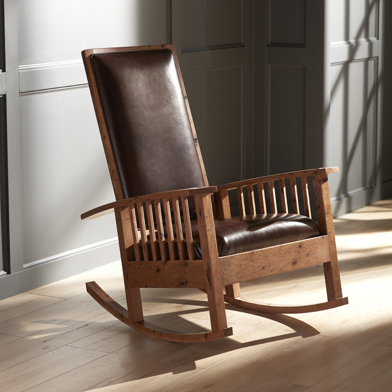Bark Included Oak Rocking Chair
