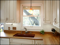 Wood counters create instant warmth in a kitchen. Photo courtesy of Grothouse Lumber Company.