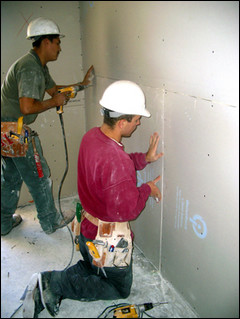 A wall's soundproof quality is measured by its sound transmission class (STC). Photo courtesy of Quiet Solution.