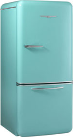 Northstar's 1950 model refrigerator from Elmira Stove Works measures 19 cubic feet with a freezer on the bottom. Photo credit: Elmira Stove Works