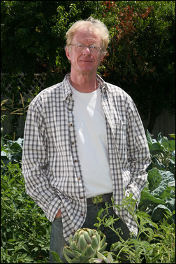 Ed Begley, Jr. in his vegetable garden. Photo credit: Brentwood Communications International, Inc.