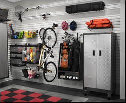 Sports enthusiasts will appreciate having each piece of their special equipment in a safe, accessible place using Gladiator® GarageWorks organizing components. © Gladiator GarageWorks