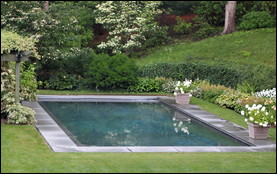 Having a water feature on the property can help naturally cool the air.